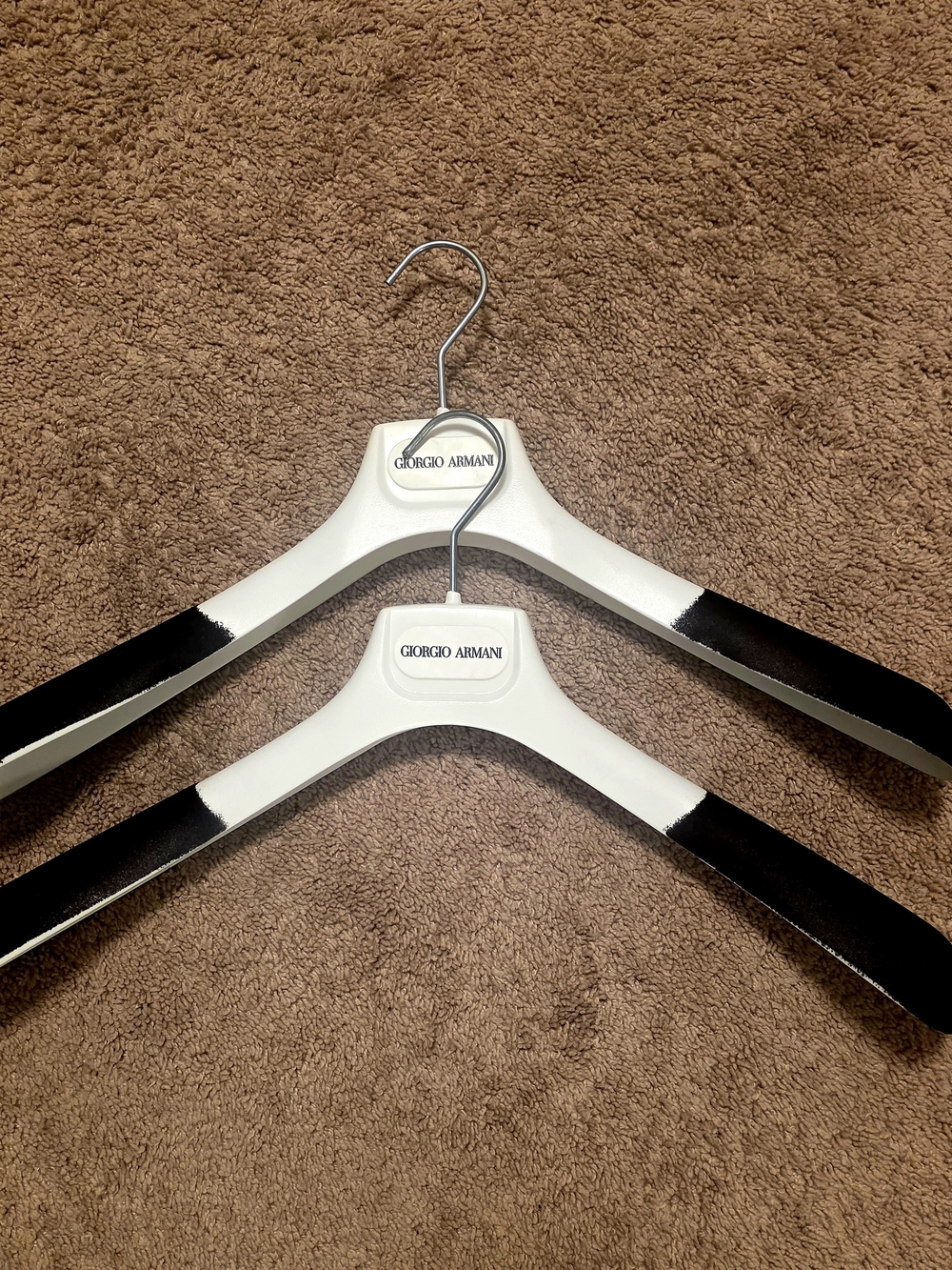 Giorgio Armani White and Black Suit Hangers